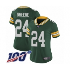 Women's Green Bay Packers #24 Raven Greene Green Team Color Vapor Untouchable Limited Player 100th Season Football Jersey