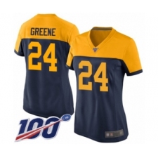 Women's Green Bay Packers #24 Raven Greene Limited Navy Blue Alternate 100th Season Football Jersey