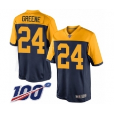 Youth Green Bay Packers #24 Raven Greene Limited Navy Blue Alternate 100th Season Football Jersey