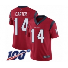 Men's Houston Texans #14 DeAndre Carter Red Alternate Vapor Untouchable Limited Player 100th Season Football Jersey