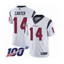 Men's Houston Texans #14 DeAndre Carter White Vapor Untouchable Limited Player 100th Season Football Jersey