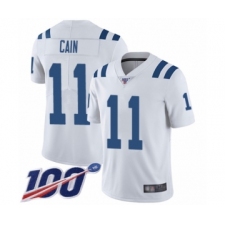 Men's Indianapolis Colts #11 Deon Cain White Vapor Untouchable Limited Player 100th Season Football Jersey