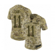 Women's Indianapolis Colts #11 Deon Cain Limited Camo 2018 Salute to Service Football Jersey
