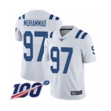 Men's Indianapolis Colts #97 Al-Quadin Muhammad White Vapor Untouchable Limited Player 100th Season Football Jersey