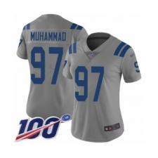 Women's Indianapolis Colts #97 Al-Quadin Muhammad Limited Gray Inverted Legend 100th Season Football Jersey