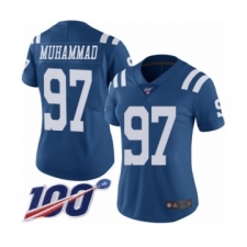 Women's Indianapolis Colts #97 Al-Quadin Muhammad Limited Royal Blue Rush Vapor Untouchable 100th Season Football Jersey
