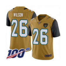 Youth Jacksonville Jaguars #26 Jarrod Wilson Limited Gold Rush Vapor Untouchable 100th Season Football Jersey