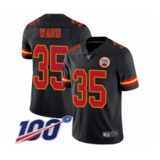 Men's Kansas City Chiefs #35 Charvarius Ward Limited Black Rush Vapor Untouchable 100th Season Football Jersey