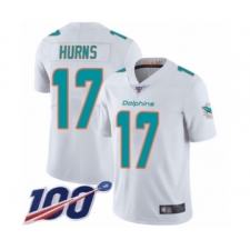 Youth Miami Dolphins #17 Allen Hurns White Vapor Untouchable Limited Player 100th Season Football Jersey