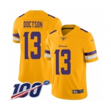 Men's Minnesota Vikings #13 Josh Doctson Limited Gold Inverted Legend 100th Season Football Jersey