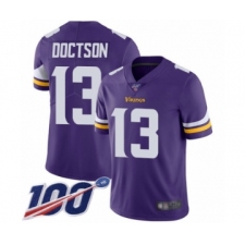 Men's Minnesota Vikings #13 Josh Doctson Purple Team Color Vapor Untouchable Limited Player 100th Season Football Jersey