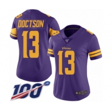 Women's Minnesota Vikings #13 Josh Doctson Limited Purple Rush Vapor Untouchable 100th Season Football Jersey
