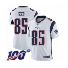 Youth New England Patriots #85 Ryan Izzo White Vapor Untouchable Limited Player 100th Season Football Jersey
