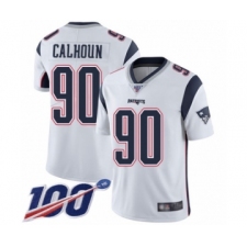 Men's New England Patriots #90 Shilique Calhoun White Vapor Untouchable Limited Player 100th Season Football Jersey
