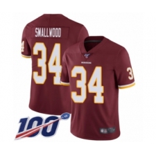 Youth Washington Redskins #34 Wendell Smallwood Burgundy Red Team Color Vapor Untouchable Limited Player 100th Season Football Jersey