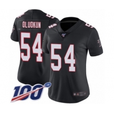 Women's Atlanta Falcons #54 Foye Oluokun Black Alternate Vapor Untouchable Limited Player 100th Season Football Jersey