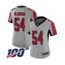 Women's Atlanta Falcons #54 Foye Oluokun Limited Silver Inverted Legend 100th Season Football Jersey