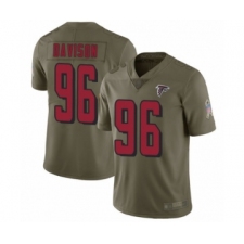 Men's Atlanta Falcons #96 Tyeler Davison Limited Olive 2017 Salute to Service Football Jersey
