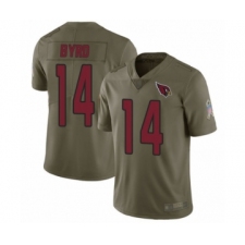 Men's Arizona Cardinals #14 Damiere Byrd Limited Olive 2017 Salute to Service Football Jersey
