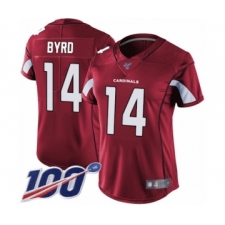 Women's Arizona Cardinals #14 Damiere Byrd Red Team Color Vapor Untouchable Limited Player 100th Season Football Jersey