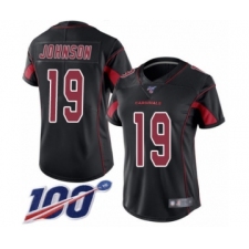 Women's Arizona Cardinals #19 KeeSean Johnson Limited Black Rush Vapor Untouchable 100th Season Football Jersey