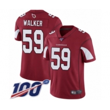 Men's Arizona Cardinals #59 Joe Walker Red Team Color Vapor Untouchable Limited Player 100th Season Football Jersey