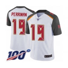Men's Tampa Bay Buccaneers #19 Breshad Perriman White Vapor Untouchable Limited Player 100th Season Football Jersey