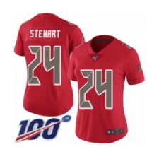 Women's Tampa Bay Buccaneers #24 Darian Stewart Limited Red Rush Vapor Untouchable 100th Season Football Jersey