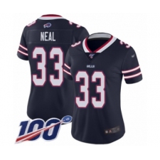 Women's Buffalo Bills #33 Siran Neal Limited Navy Blue Inverted Legend 100th Season Football Jersey