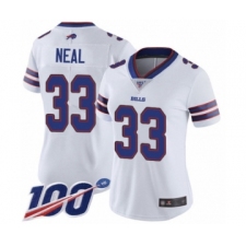 Women's Buffalo Bills #33 Siran Neal White Vapor Untouchable Limited Player 100th Season Football Jersey