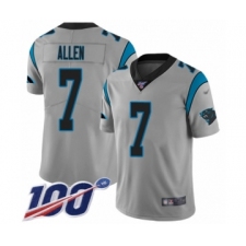 Youth Carolina Panthers #7 Kyle Allen Silver Inverted Legend Limited 100th Season Football Jersey
