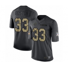 Men's Carolina Panthers #33 Tre Boston Limited Black 2016 Salute to Service Football Jersey
