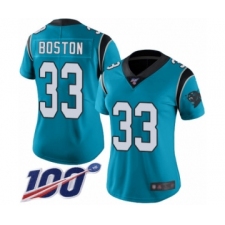 Women's Carolina Panthers #33 Tre Boston Blue Alternate Vapor Untouchable Limited Player 100th Season Football Jersey