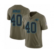 Men's Carolina Panthers #40 Alex Armah Limited Olive 2017 Salute to Service Football Jersey