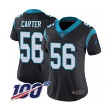 Women's Carolina Panthers #56 Jermaine Carter Black Team Color Vapor Untouchable Limited Player 100th Season Football Jersey
