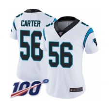 Women's Carolina Panthers #56 Jermaine Carter White Vapor Untouchable Limited Player 100th Season Football Jersey