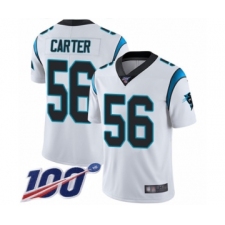 Youth Carolina Panthers #56 Jermaine Carter White Vapor Untouchable Limited Player 100th Season Football Jersey