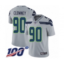 Men's Seattle Seahawks #90 Jadeveon Clowney Grey Alternate Vapor Untouchable Limited Player 100th Season Football Jersey