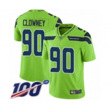 Men's Seattle Seahawks #90 Jadeveon Clowney Limited Green Rush Vapor Untouchable 100th Season Football Jersey