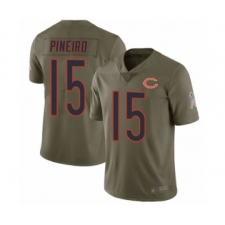 Men's Chicago Bears #15 Eddy Pineiro Limited Olive 2017 Salute to Service Football Jersey