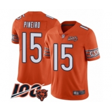 Men's Chicago Bears #15 Eddy Pineiro Orange Alternate 100th Season Limited Football Jersey