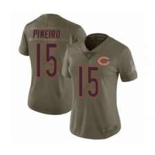 Women's Chicago Bears #15 Eddy Pineiro Limited Olive 2017 Salute to Service Football Jersey