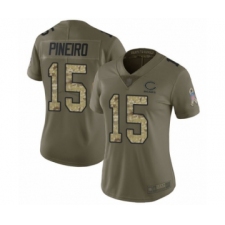 Women's Chicago Bears #15 Eddy Pineiro Limited Olive Camo 2017 Salute to Service Football Jersey