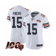 Women's Chicago Bears #15 Eddy Pineiro White 100th Season Limited Football Jersey