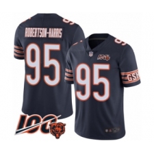Men's Chicago Bears #95 Roy Robertson-Harris Navy Blue Team Color 100th Season Limited Football Jersey