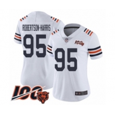 Women's Chicago Bears #95 Roy Robertson-Harris White 100th Season Limited Football Jersey