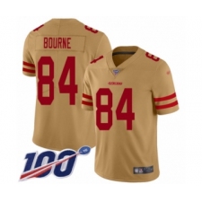 Men's San Francisco 49ers #84 Kendrick Bourne Limited Gold Inverted Legend 100th Season Football Jersey
