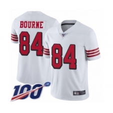 Men's San Francisco 49ers #84 Kendrick Bourne Limited White Rush Vapor Untouchable 100th Season Football Jersey