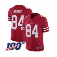 Men's San Francisco 49ers #84 Kendrick Bourne Red Team Color Vapor Untouchable Limited Player 100th Season Football Jersey