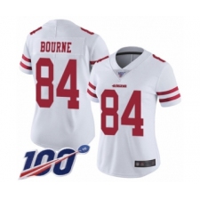 Women's San Francisco 49ers #84 Kendrick Bourne White Vapor Untouchable Limited Player 100th Season Football Jersey